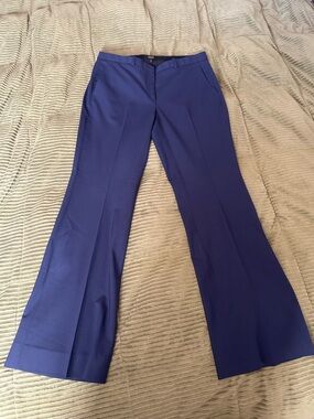 Theory Demitria Flare Pants - Sea Blue- Traceable Wool - Size 8